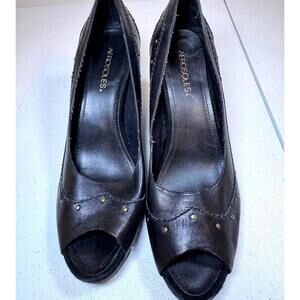 Aerosoft Black Wedge Heels with Stud Detailing